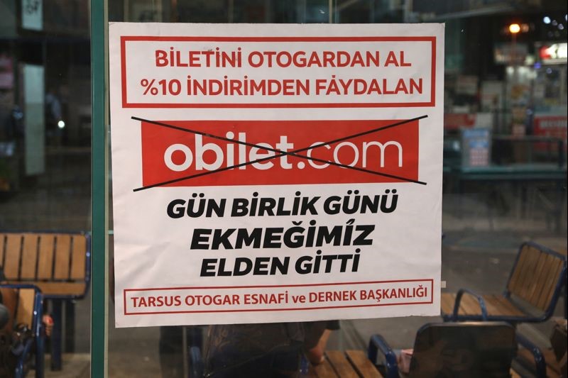 tarsus otogarı esnafından bilet satışlarına tepki